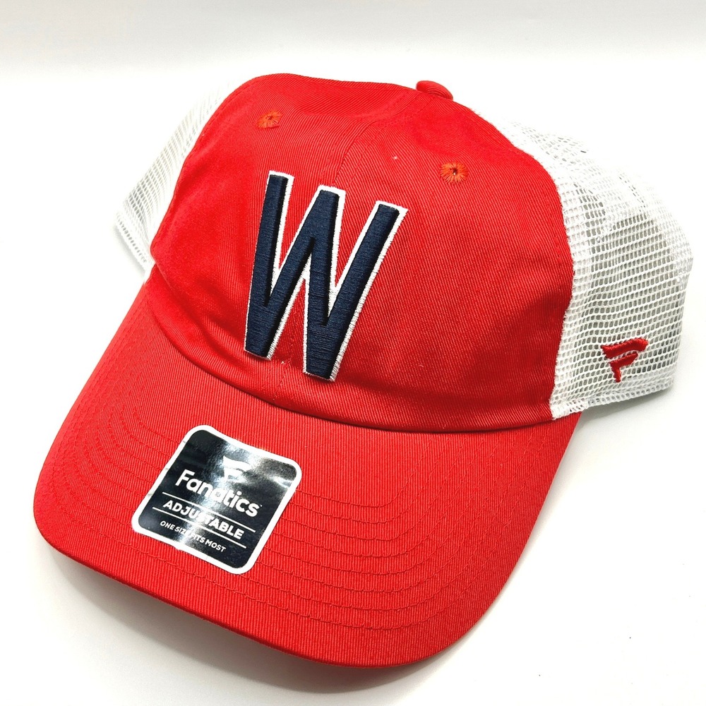 Washington Senators Fanatics Trucker Hat OS Red White Mesh Snapback MLB Baseball
